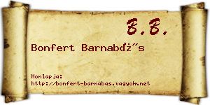 Bonfert Barnabás névjegykártya